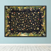 アンティークフローラテーブルカーペットイラストレーション キャンバスプリント (インサイチュ (ウッドフロア))