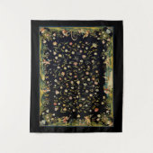 アンティークフローラテーブルカーペットイラストレーション タペストリー (正面)