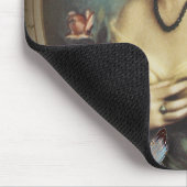 アンティークフローラバタフライパリジャンビクトリアンガール マウスパッド (コーナー)