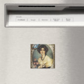 アンティークフローラバタフライパリジャンビクトリアンガール マグネット (インサイチュ (食洗機))