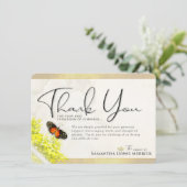 アンティークフローラバタフライ悔やみや弔慰サンキューカード 招待状 (スタンド正面)