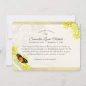 アンティークフローラバタフライ悔やみや弔慰サンキューカード 招待状 (裏面)