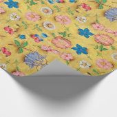 アンティークフローラパーチメント/野生バラとパンジー ラッピングペーパー (角)