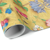 アンティークフローラパーチメント/野生バラとパンジー ラッピングペーパー (ロールコーナー)