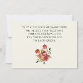 アンティークフローラピンク常緑水結婚色 サンキューカード (裏面)