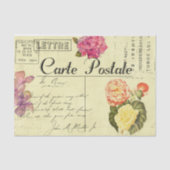 アンティークフローラフランスのはがきEphemera Decompage 薄葉紙 (正面)