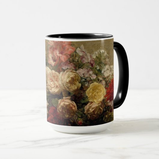 アンティークフローラフローラ絵画アートの贈り物 マグカップ (正面右)