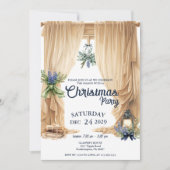 アンティークフローラブックスコージーベージュクリスマスパーティー 招待状