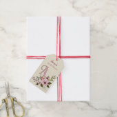 アンティークフローラブライダルシャワーカスタムモノグラム ギフトタグ (より糸付き)