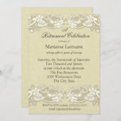 アンティークフローラヴィンテージ退職 招待状 (正面/裏面)