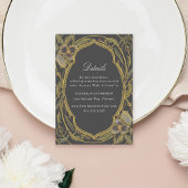 アンティークフローラ結婚アールヌーボーグレー金ゴールド エンクロージャーカード