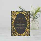 アンティークフローラ結婚アールヌーボー金ゴールド詳細 箔シーズンポストカード (立ち正面)