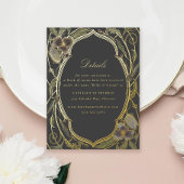 アンティークフローラ結婚アールヌーボー金ゴールド詳細 箔シーズンポストカード