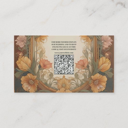 アンティークフローラ結婚アールヌーボー エンクロージャーカード (正面)