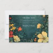 アンティークフローラ結婚アールヌーボー サンキューカード (正面)