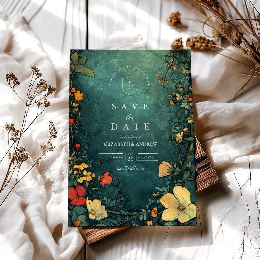 アンティークフローラ結婚アールヌーボー セーブザデート