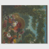 アンティークフローラ絵を描バスケット ラッピングペーパー (フラット)