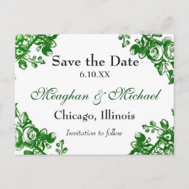 アンティークフローラ緑 案内ポストカード