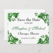 アンティークフローラ緑 案内ポストカード (正面/裏面)