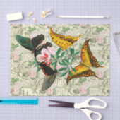 アンティークフローラ蝶 薄葉紙 (クラフト)