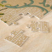 アンティークフローラ装飾壁紙パターン ジグソーパズル (側面)