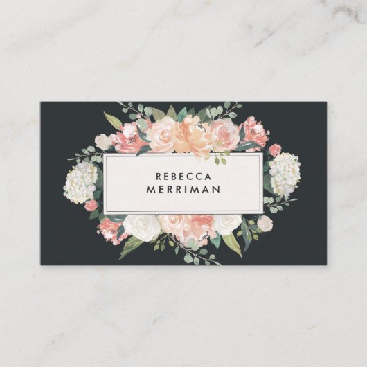 アンティークフローラ赤面と木炭 名刺 (正面)