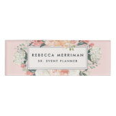 アンティークフローラ赤面ピンク 名札 (正面)