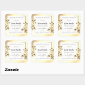 アンティークフローラ金ゴールド製品パッケージラベル白 スクエアシール (シート)