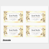 アンティークフローラ金ゴールド製品パッケージラベル白 長方形シール (シート)