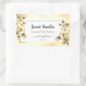 アンティークフローラ金ゴールド製品パッケージラベル白 長方形シール (バッグ)