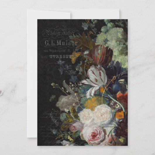 アンティークフローラ静止状態 ノートカード (正面)