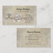 アンティークフローラ骨格鍵ヴィンテージ復元 名刺 (正面/裏面)