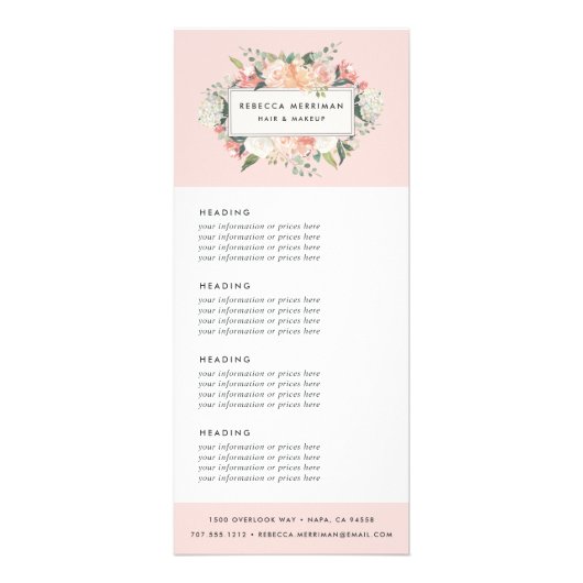 アンティークフローラ |価格またはサービス ラックカード (正面)