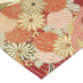 アンティークフ日本のラワーズレッドグリーンブラックフローラ テーブルクロス (アングル)