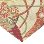 アンティークフ日本のラワーズレッドグリーンブラックフローラ ミディアムテーブルランナー (コーナー)