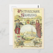 アンティークブックカバー絵画風スコットランド ポストカード (正面/裏面)