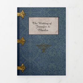 アンティークブックフェアリー結婚タリーの写真3つ折り 三つ折り招待状