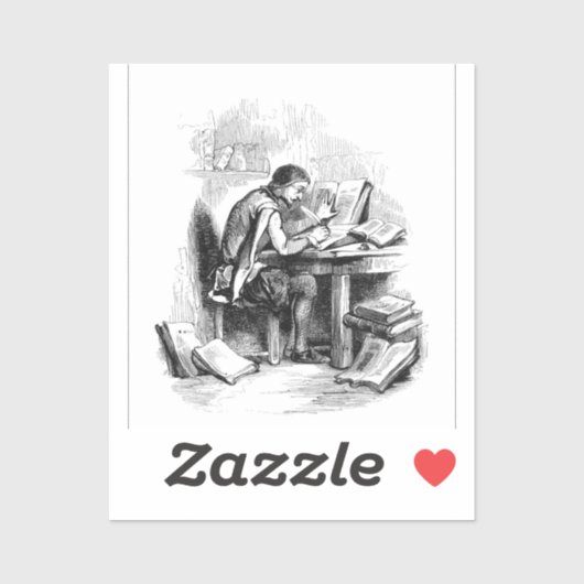 アンティークブックライター作家 シール (シート)