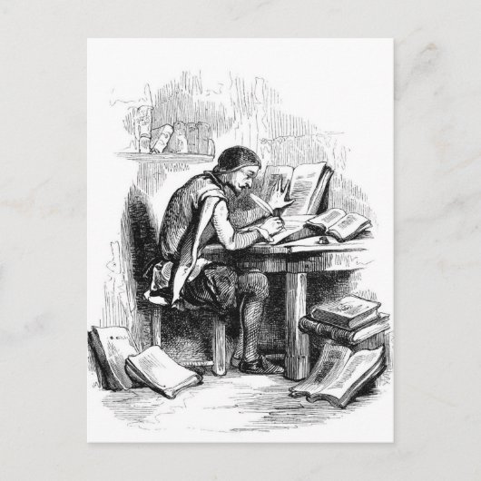 アンティークブックライター作家 ポストカード (正面)