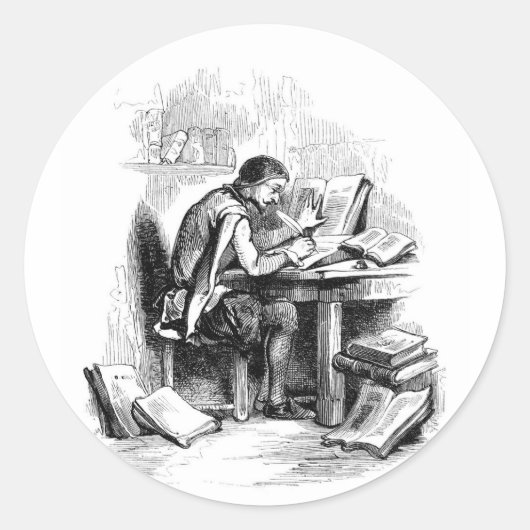 アンティークブックライター作家 ラウンドシール (正面)