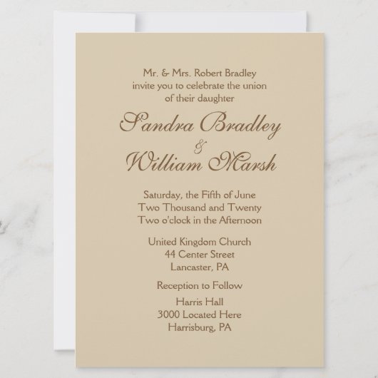 アンティークブライド結婚式招待状 招待状 (裏面)