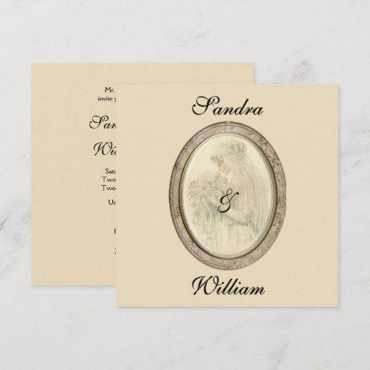 アンティークブライド結婚式招待状 招待状 (正面/裏面)