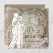 アンティークブラウンダマスクワンスアアタイム招待状 招待状 (正面/裏面)