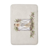 アンティークブラスランタン&ヴィンテージポインセチア バスマット (正面縦)