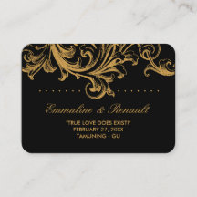 アンティークブラックおよび金ゴールド結婚フローラの座席表