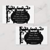 アンティークブラックスクロール標識簡単名刺 名刺 (正面/裏面)