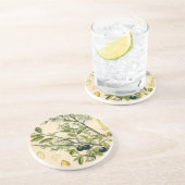 アンティークブラックソーンボタニカルプリントフラワーベリー コースター (側面)