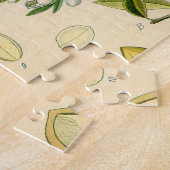 アンティークブラックソーンボタニカルプリントフラワーベリー ジグソーパズル (側面)