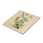 アンティークブラックソーンボタニカルプリントフラワーベリー タイル (側面)