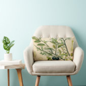 アンティークブラックソーンボタニカルプリントフラワーベリー ランバークッション (椅子)